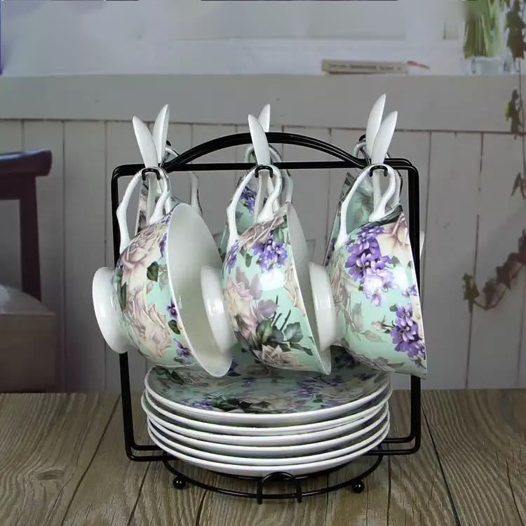 楽天市場】A039997ティー・コーヒーカップ6客セット 薔薇花柄カップ