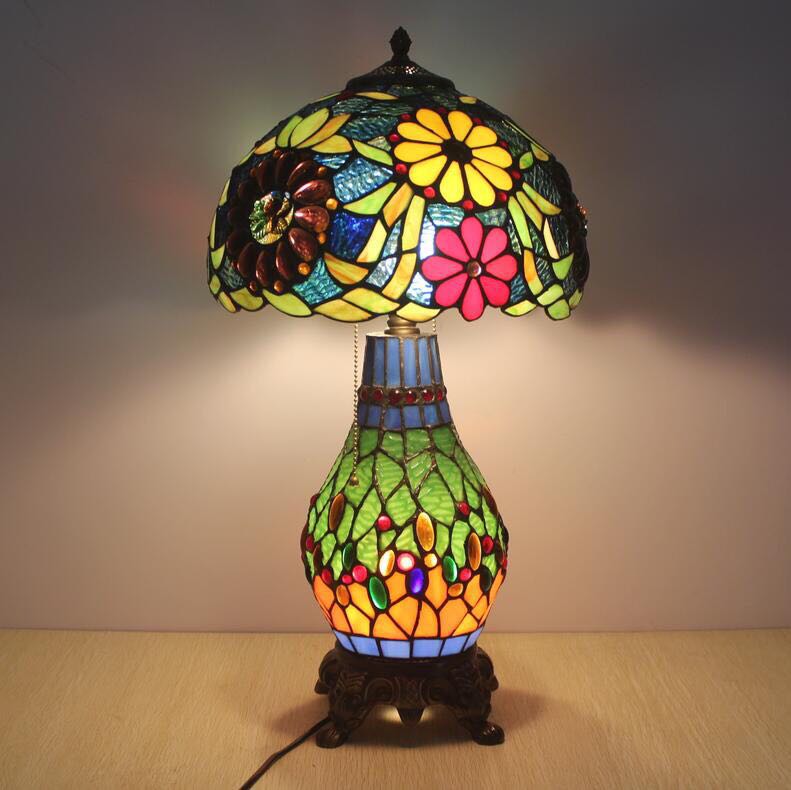 楽天市場】A002998ステンドグラスランプ 卓上スタンド ．豪華テーブル