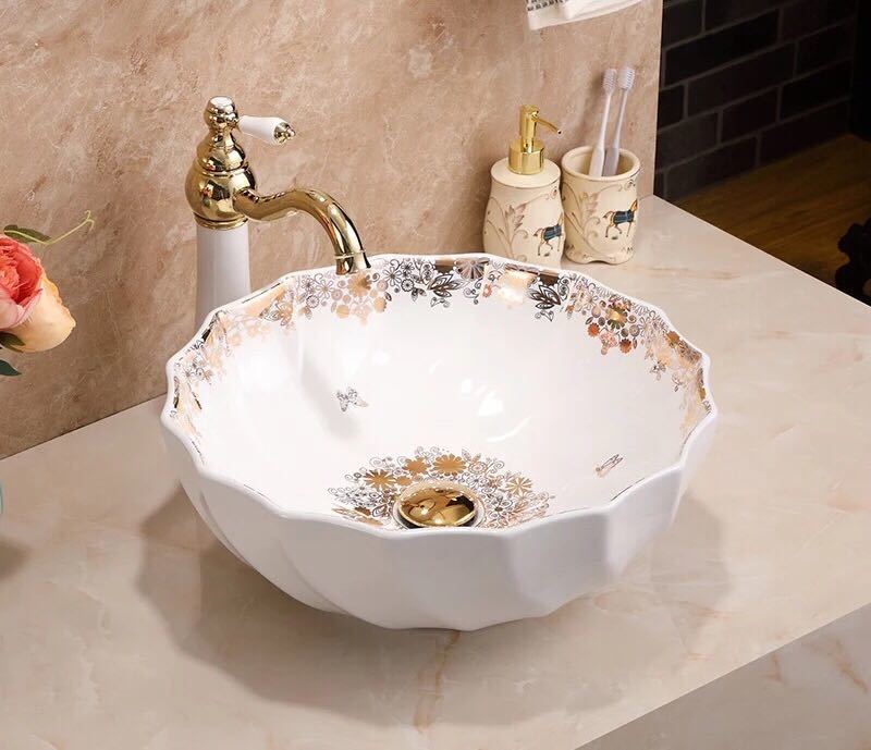 楽天市場】A014390高級洗面台 洗面ボウルセット ．洗面ボール 陶器 手