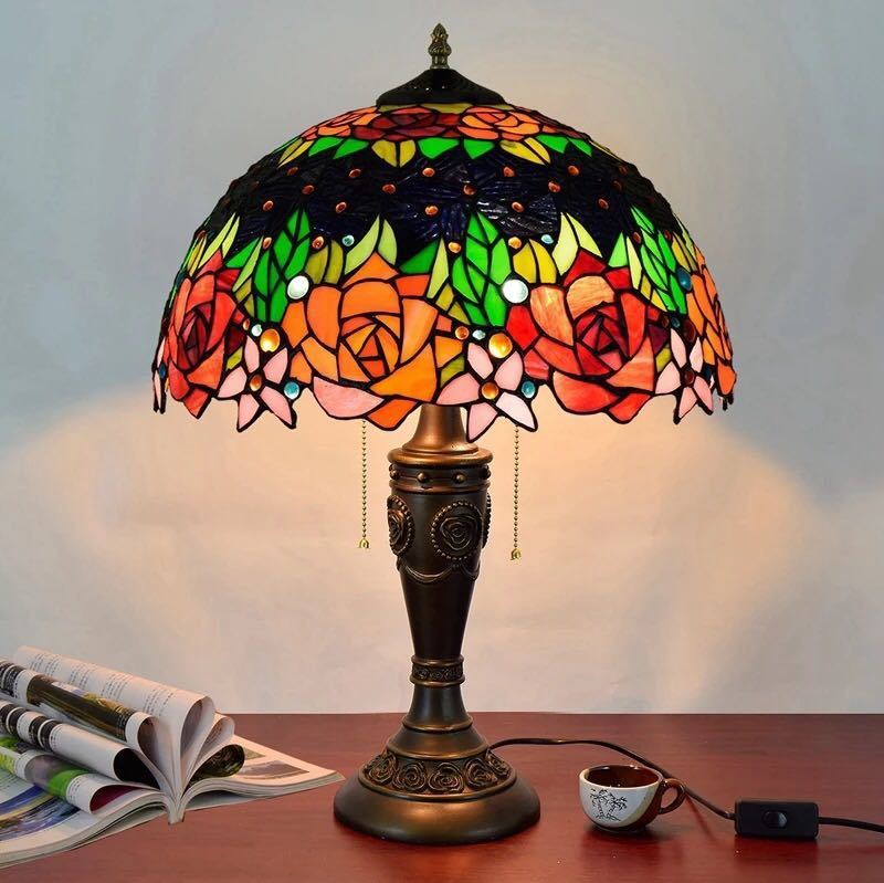 楽天市場】A010304ステンドグラスランプ 卓上スタンド 豪華テーブル