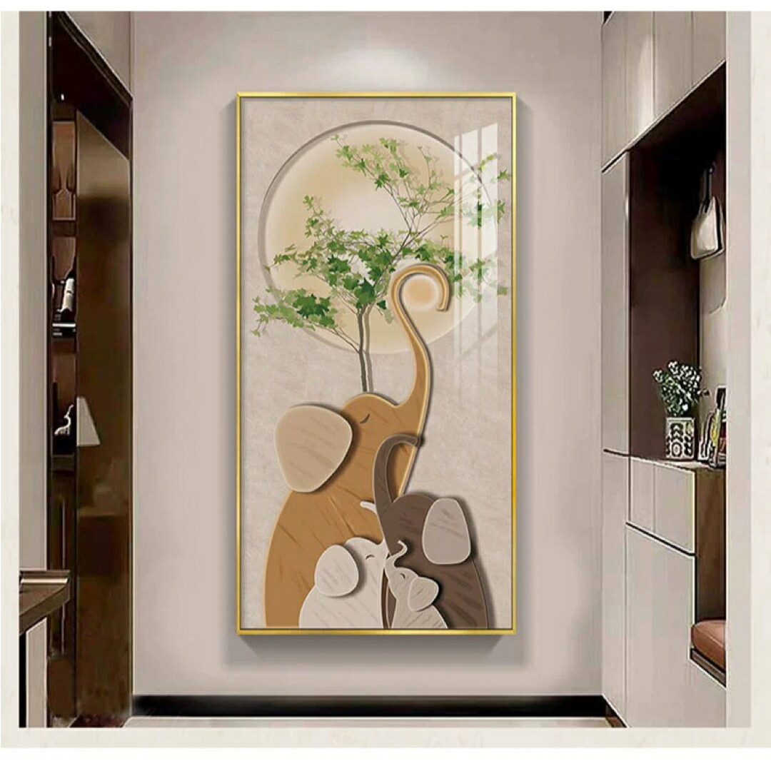 A032500玄関に飾る ゾウの絵 絵画 花 壁掛け 絵 インテリア自然 風景画モダン|リタハウス 店