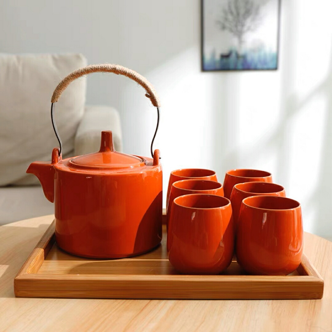 A0325786客茶器揃 湯呑 急須ポット ．茶器セット ティーセット トレー付き｜リタハウス　店