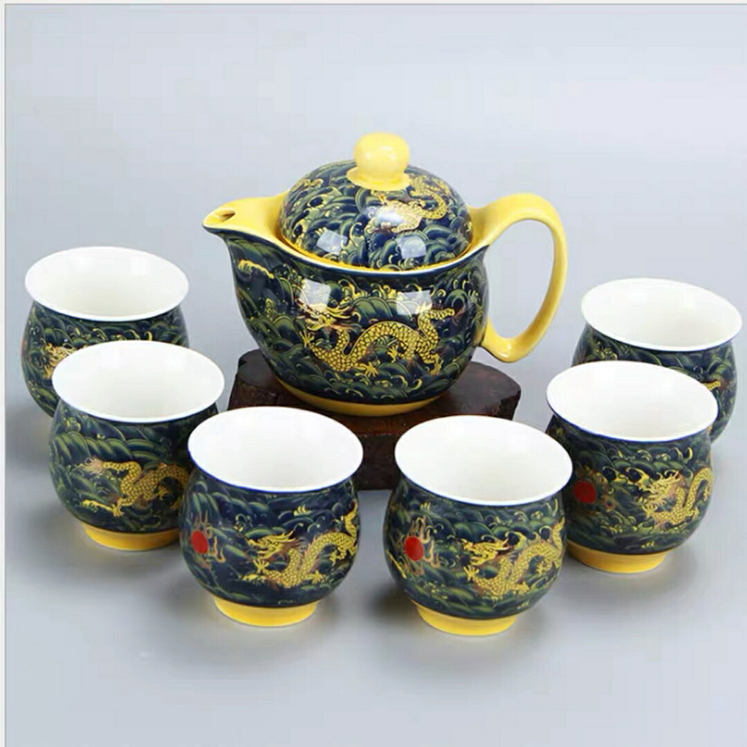 A0326256客茶器揃 湯呑 急須ポット .茶器セット ティーセット 龍たつ りゅう コップ|リタハウス 店