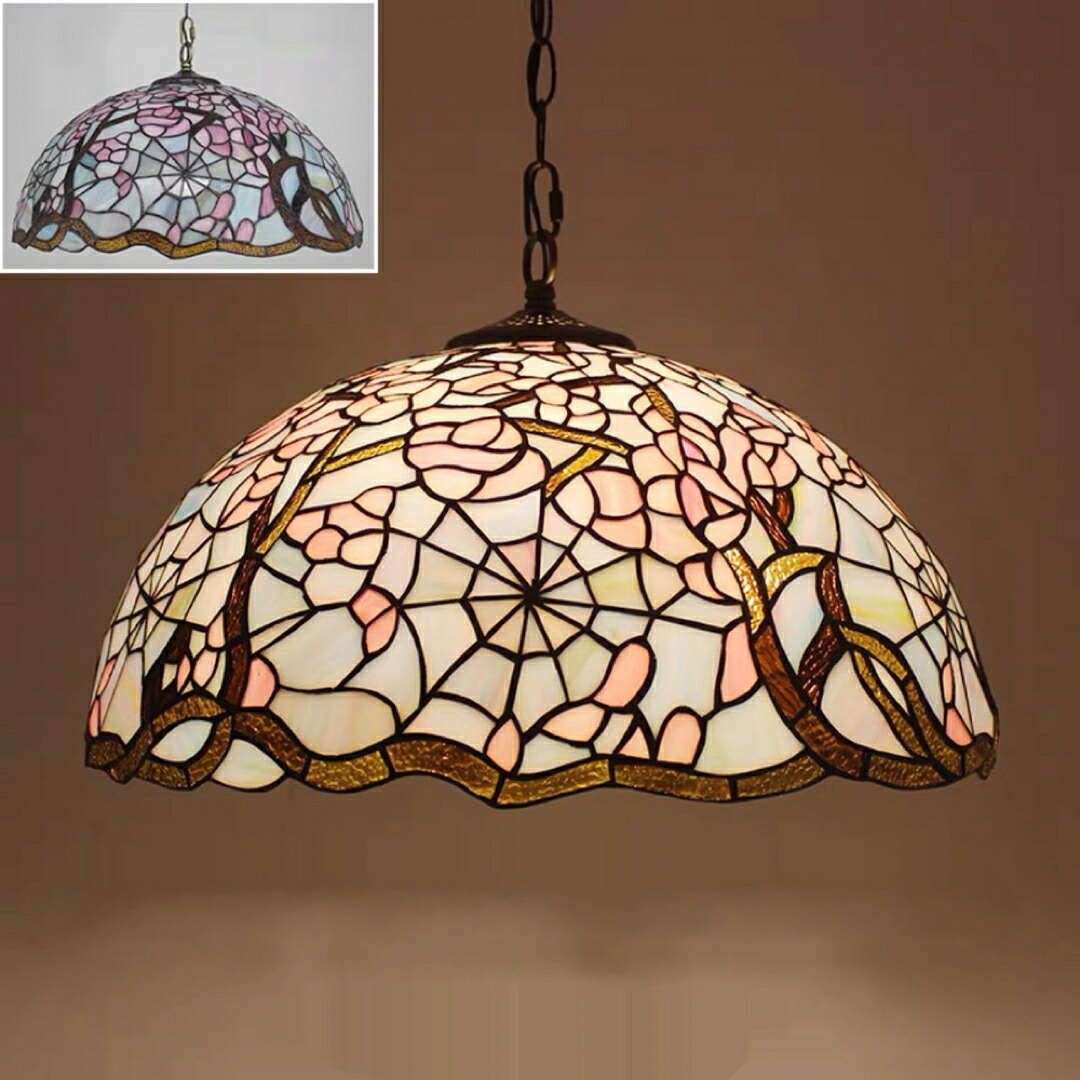 A032940ステンドグラス.ペンダントライト豪華天井照明 ガラス工芸品.電源直結タイプ|リタハウス 店