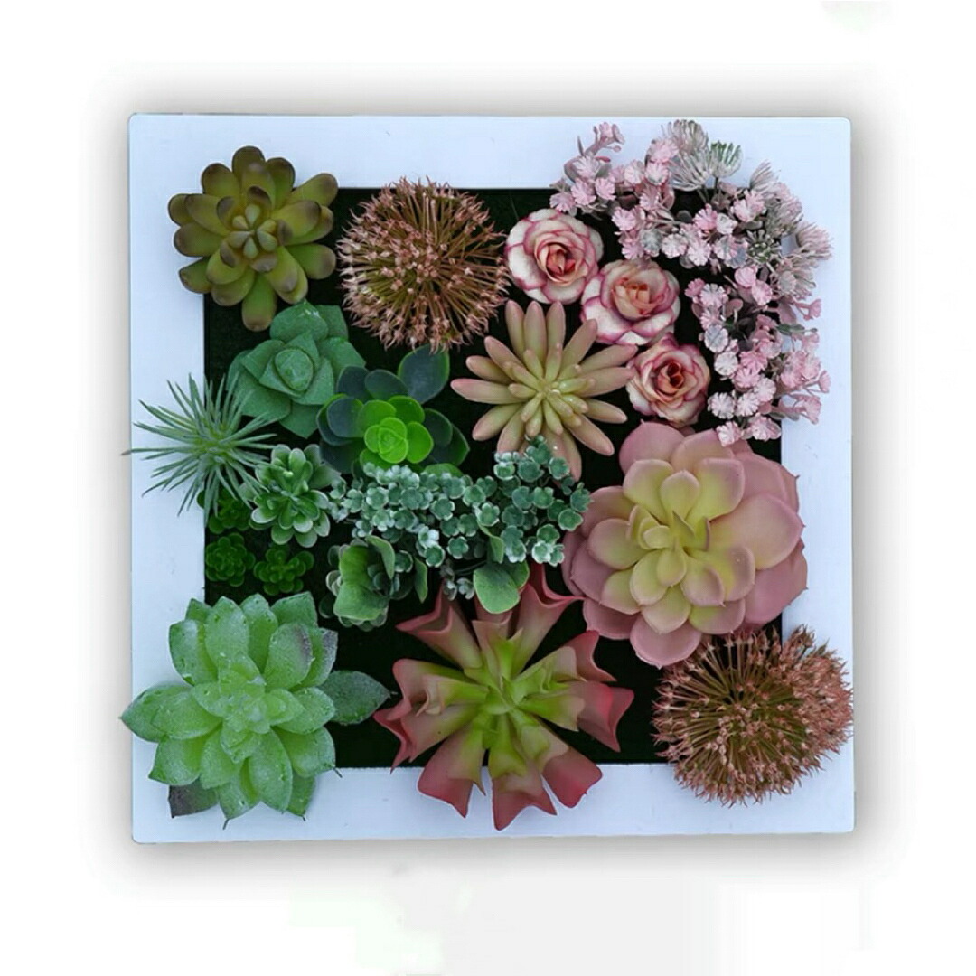 A033015壁飾り 人工観葉植物 壁掛けインテリア ディスプレイ 壁掛けミックスグリーン造花|リタハウス 店