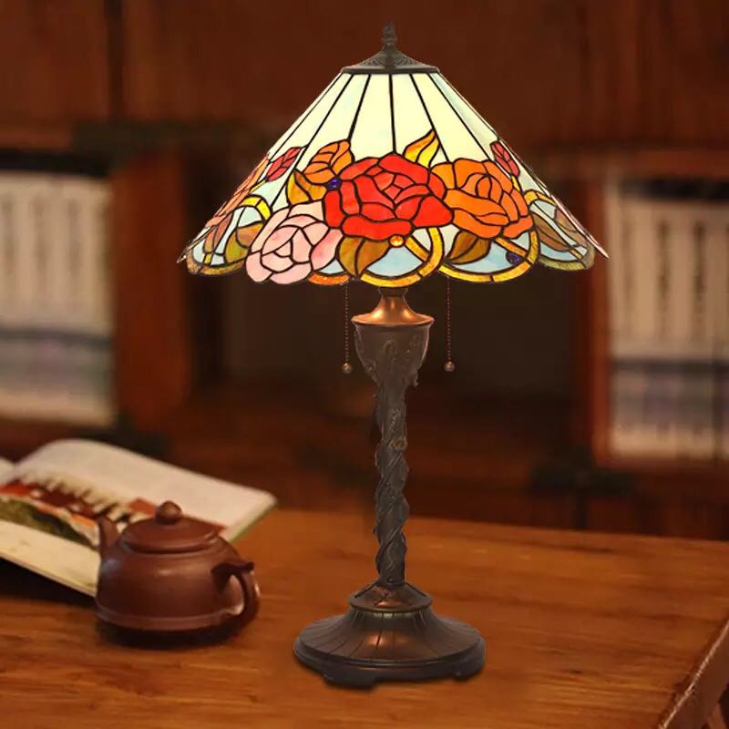 楽天市場】A013387ステンドグラスランプ 卓上スタンド 豪華テーブル