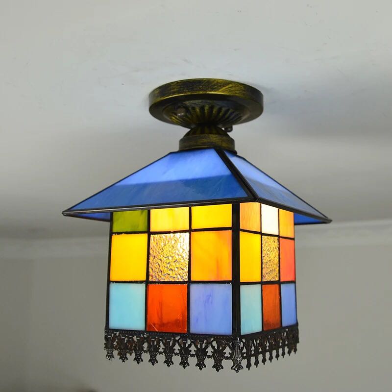 楽天市場】A002966ステンドグラス ペンダントライト 豪華天井