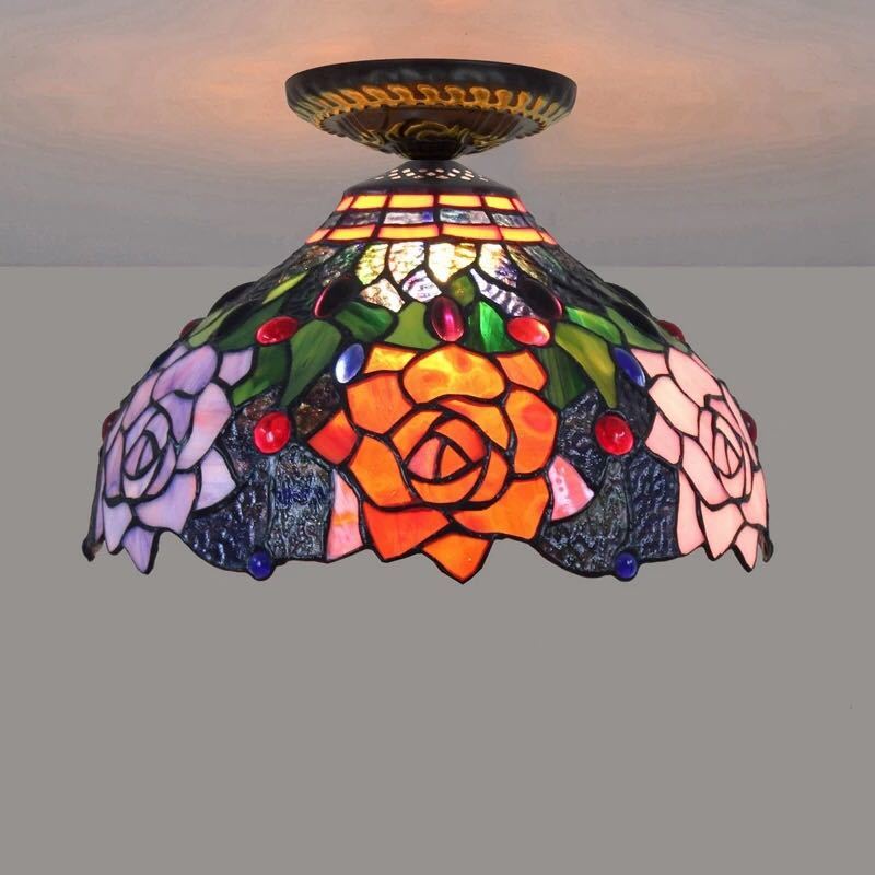 楽天市場】A042527ステンドグラス ペンダントライト 豪華天井照明