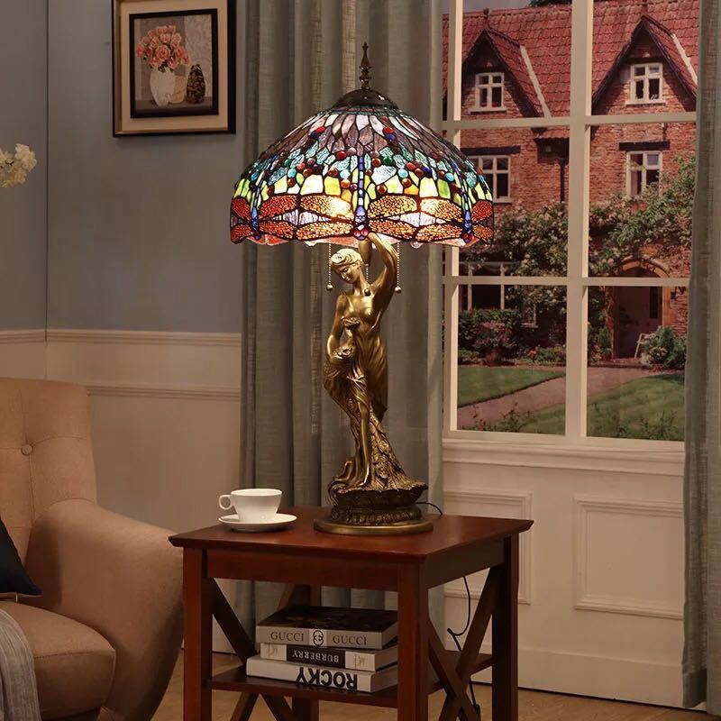 楽天市場】A010457ステンドグラスランプ 卓上スタンド 豪華テーブル