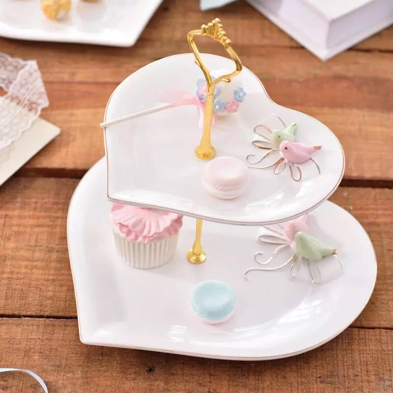 ケーキ スタンド プレート 2段セット アフタヌーンティー フルーツガラス皿 ケーキ スタンド プレート 2段セット アフタヌーンティー