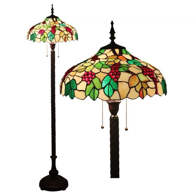〇ステンドグラス フロアスタンド トーチ形 ステンドグラスフロア