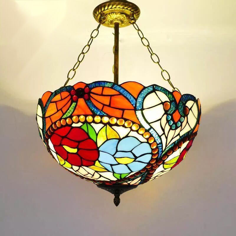 楽天市場】A007686ステンドグラス．ペンダントライト．豪華天井照明