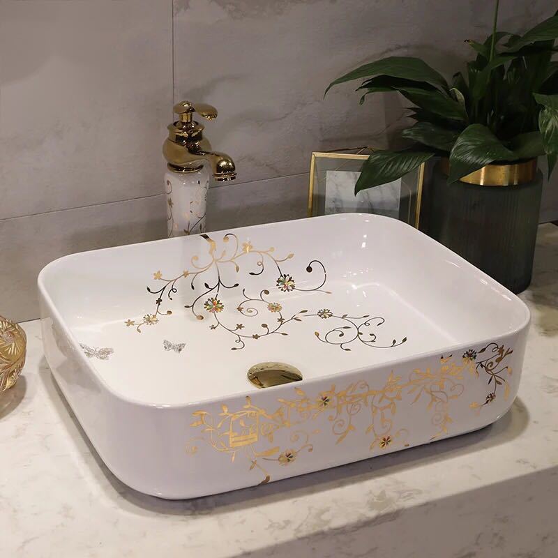 A015755洗面ボウル 洗面ボール 陶器 手水鉢 手洗器 手洗い鉢 洗面器.|リタハウス 店