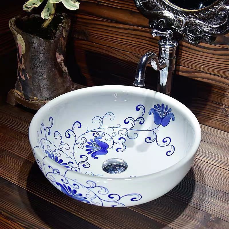 楽天市場】A035378洗面ボウルセット 洗面ボール 陶器 手水鉢 手洗器