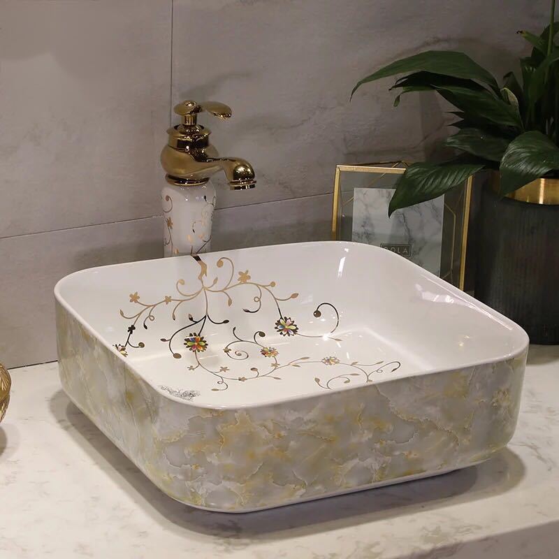 楽天市場】A024867高級洗面ボウルセット ．洗面ボール 陶器手水鉢 手洗