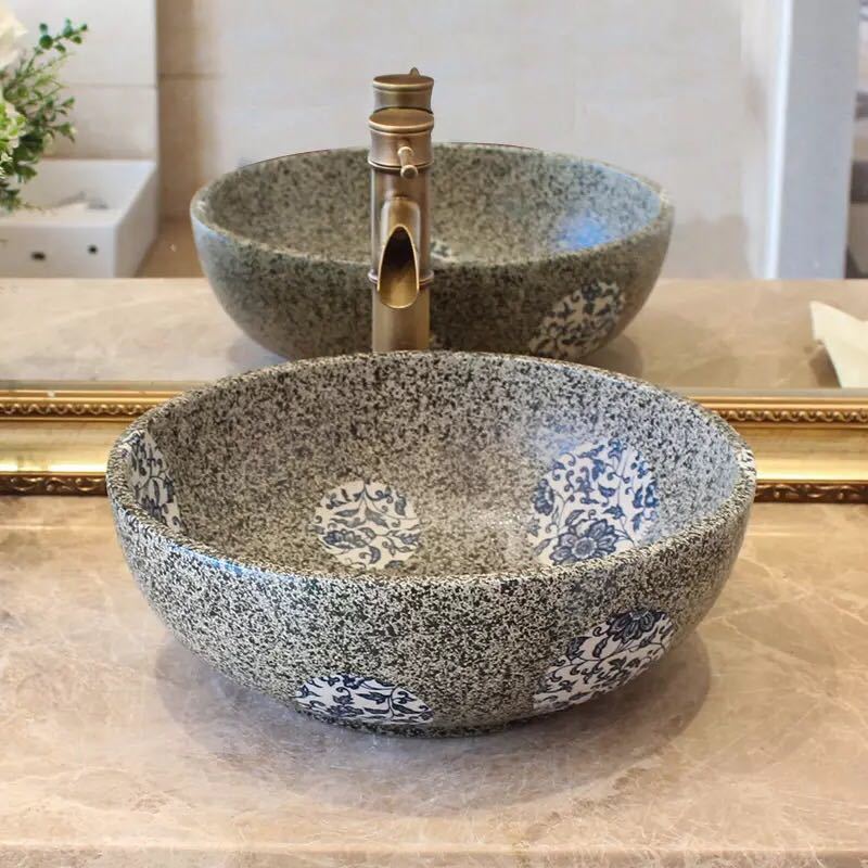 楽天市場】A035378洗面ボウルセット 洗面ボール 陶器 手水鉢 手洗器