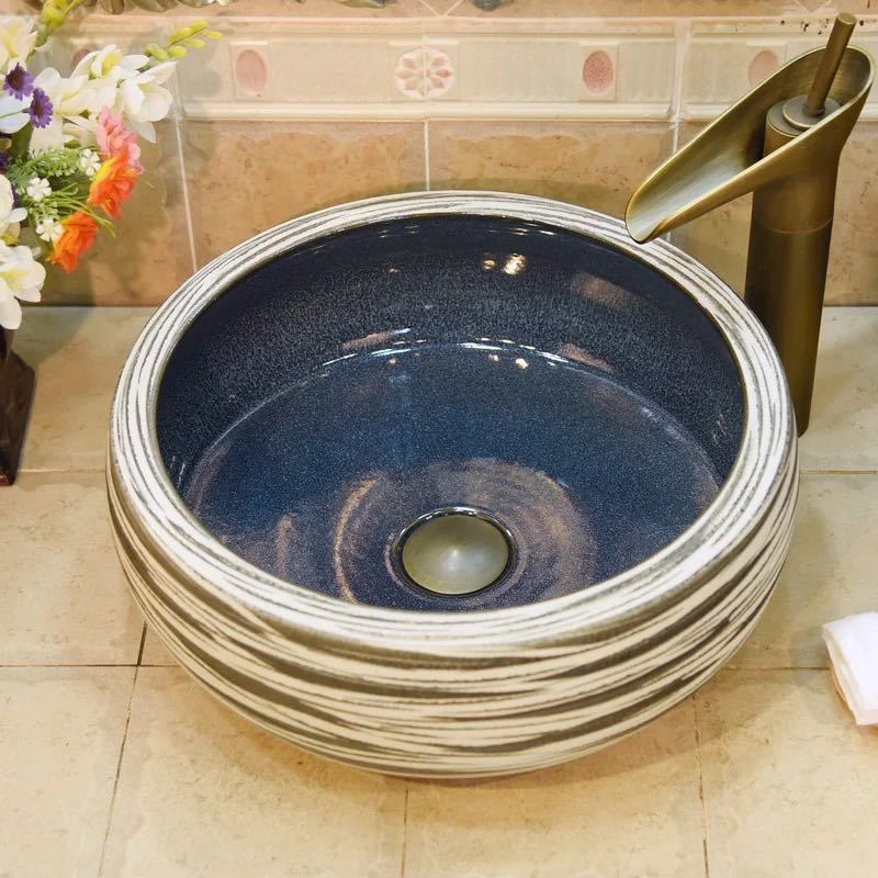 A022849洗面ボウル 洗面ボール 陶器 手水鉢 手洗器 手洗い鉢 洗面器.|リタハウス 店