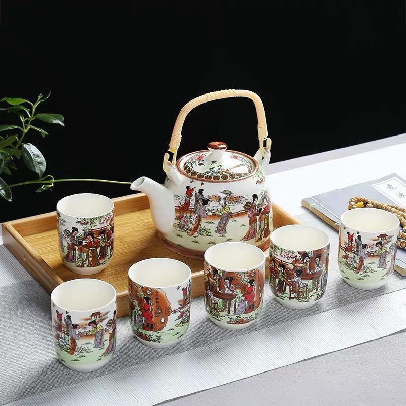 A0105716客茶器揃 湯呑 急須 茶器セット ティーセット 陶磁器 茶器セット トレー付き｜リタハウス　店