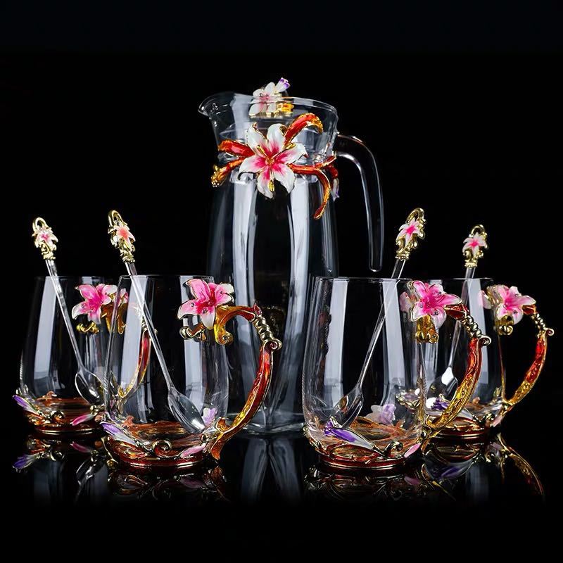 A044038西洋ティー・コーヒーカップセット ガラス製カップ4客セット｜リタハウス　店