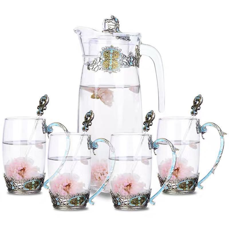 A028076西洋ティー・コーヒーカップセット ．ガラス製カップ4客セット｜リタハウス　店