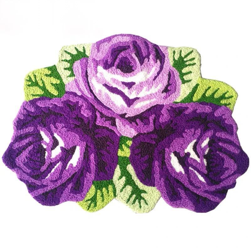 A022902ラグマット リビングマット 玄関マット.カーペット.お風呂マット 80x60 薔薇雑貨|リタハウス 店
