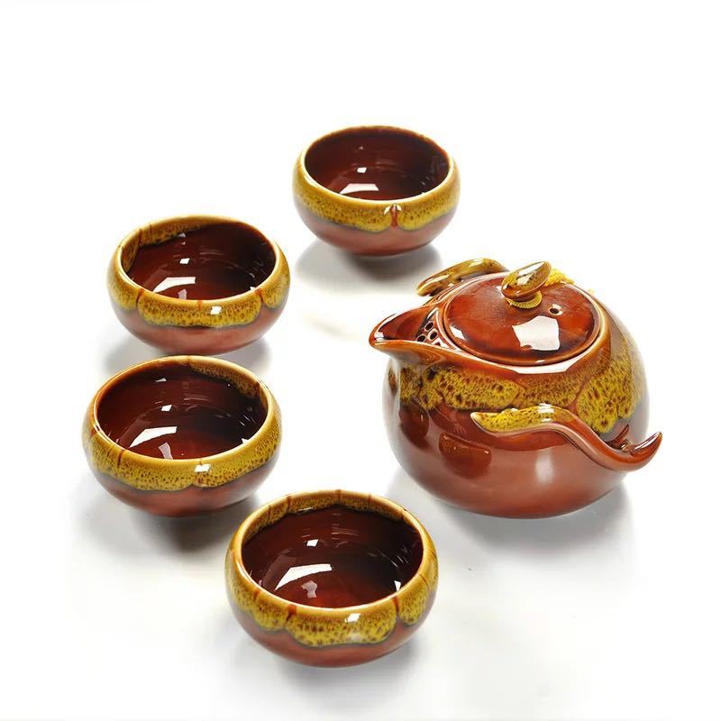 A0123744客茶器揃 湯呑 急須 ポット ．茶器セット ティーセット トレー付き｜リタハウス　店