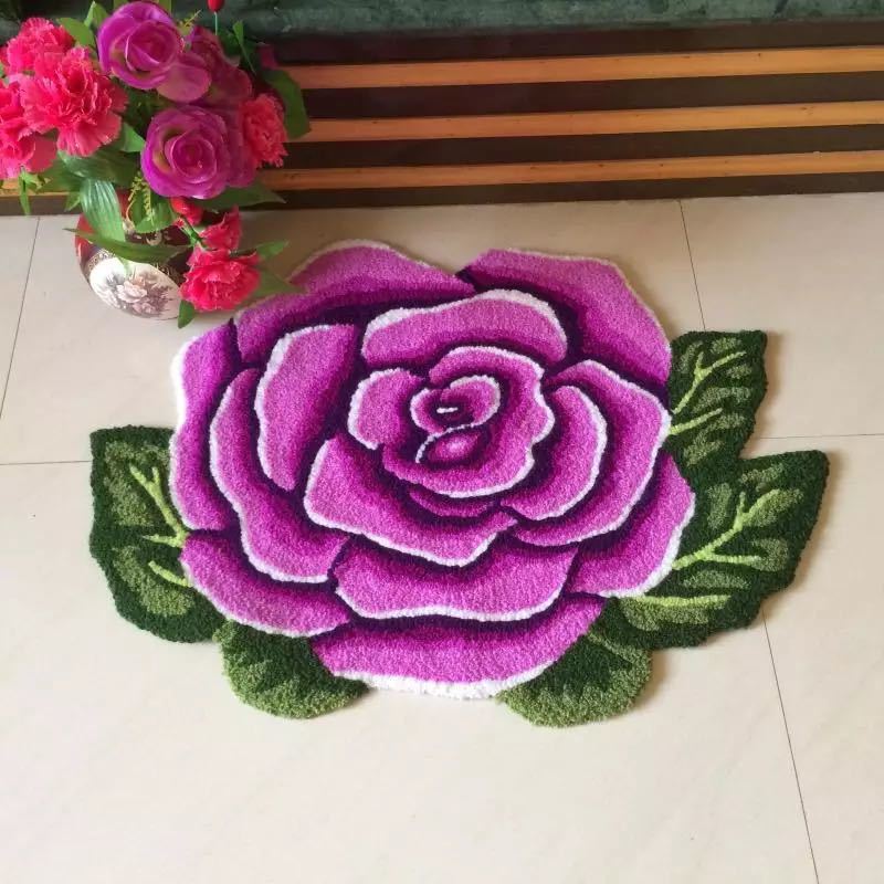 A017208ラグマット リビングマット 玄関マット.カーペット.お風呂マット 80x60 花柄雑貨|リタハウス 店