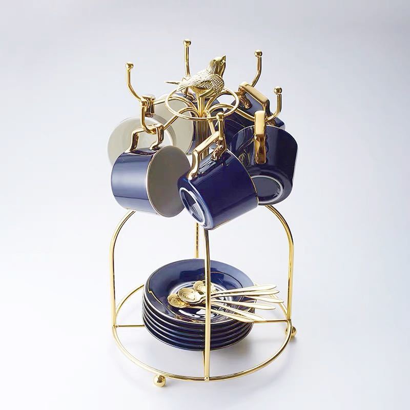 A055044ティー・コーヒーカップセット カップ＆ソーサー6客セット カップランク付き｜リタハウス　店