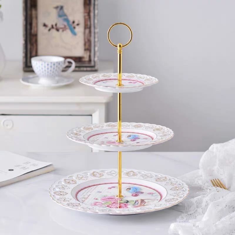 楽天市場】A000949ケーキ スタンド プレート 3段セット アフタヌーン