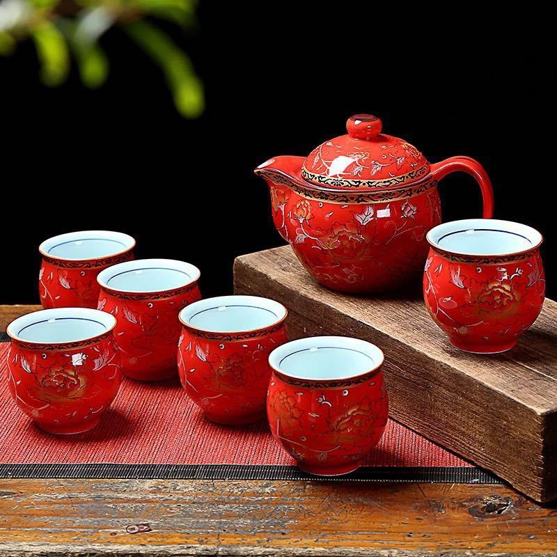 楽天市場】A062182茶器セット お茶 中国茶道具 陶器 急須 湯呑み 工夫