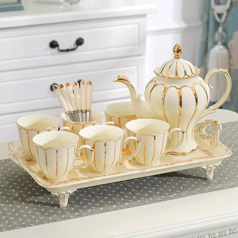 A008081ティー・コーヒーカップセット カップ6客セット 高級カップ ．陶磁器ティーセット｜リタハウス　店