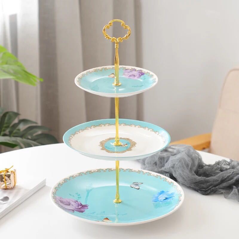 A024324西洋菓子 照明ランプ 一皿 3段仕掛ける 昼過ぎお茶 フルーツ お盆 皿