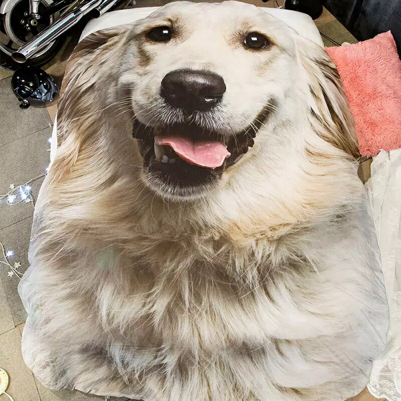 A046862可愛い ゴールデン・レトリーバー 毛布犬柄 ブランケット 防寒対策 ひざ掛け 夏かけ布団120x170