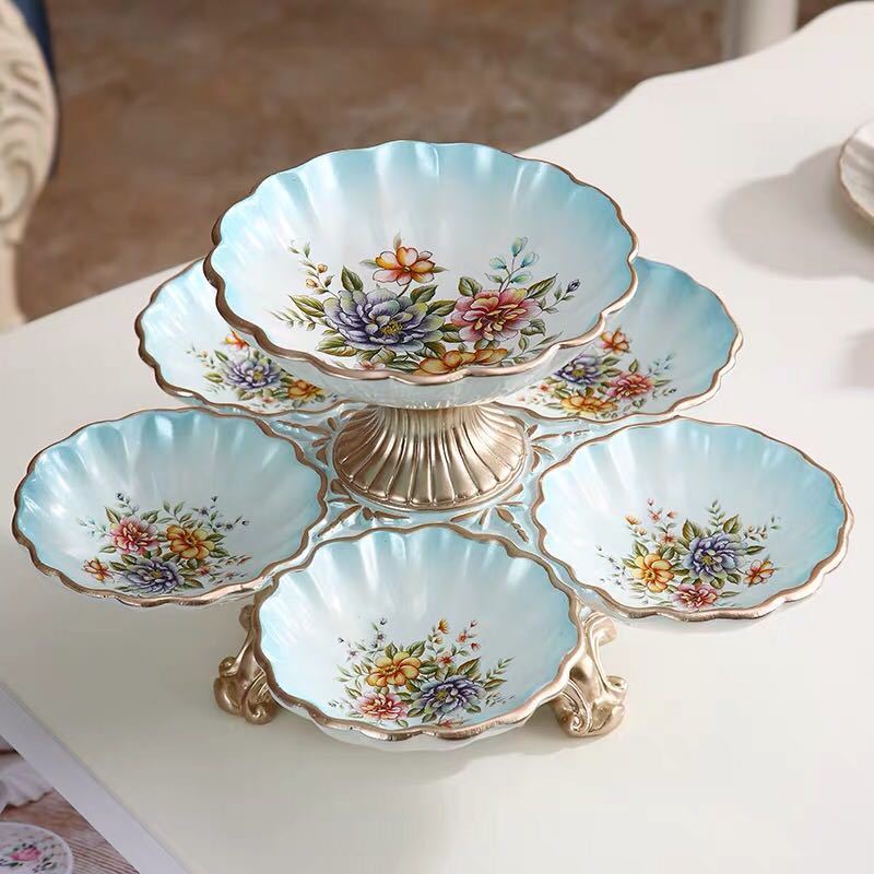 A044329高級果物皿 盛り皿 お菓子皿、フルーツプレート、花柄豪華~果物カゴ お菓子鉢.|リタハウス 店