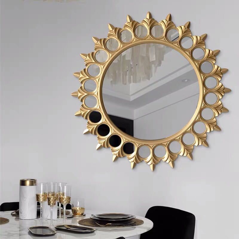 豪華鏡 アンティーク調 壁掛け鏡 ウォールミラー 80cm 大きいサイズ