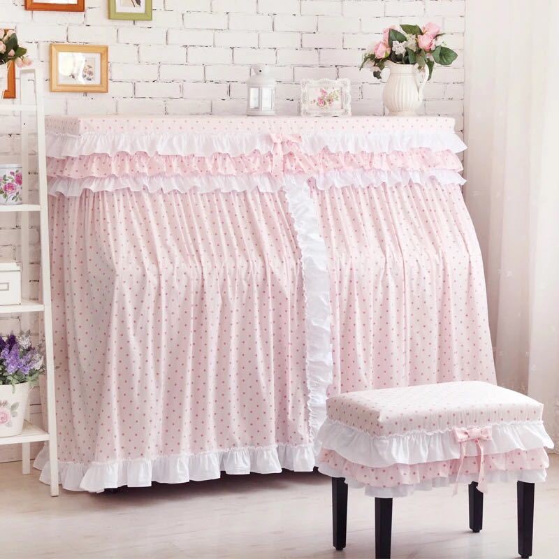 A046897姫系ピアノカバー ．ピアノイスカバー 2点セット レース フラワー柄｜リタハウス　店
