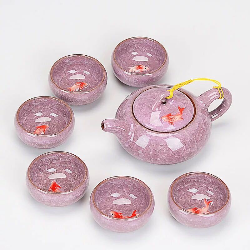 6客茶器揃 茶器セット お茶 陶器 湯呑み ピンク　急須茶器セット 立体金魚型 楽天市場】A0584686客茶器揃 茶器セット お茶 陶器 湯呑み 急須