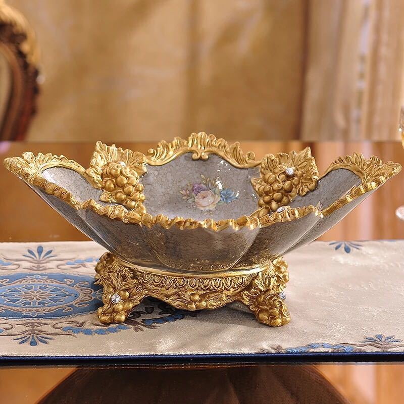 A057515高級果物皿　盛り皿 お菓子皿、フルーツプレート、花柄豪華～果物カゴ お菓子鉢｜リタハウス　店