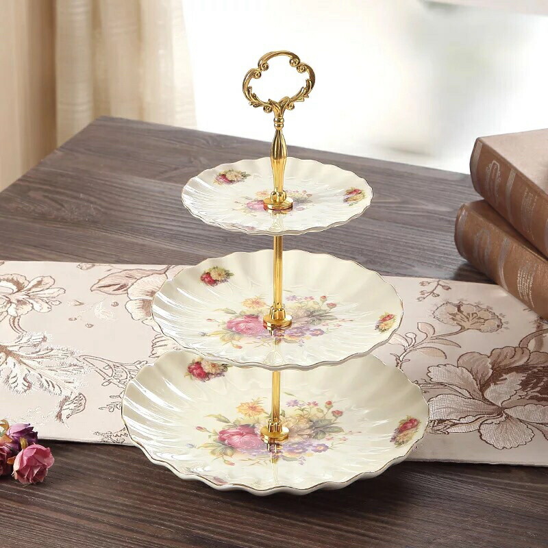 花柄3段プレートスタンド プレートスタンド(3段)＋プレートセット | ニトリネット【公式】 家具