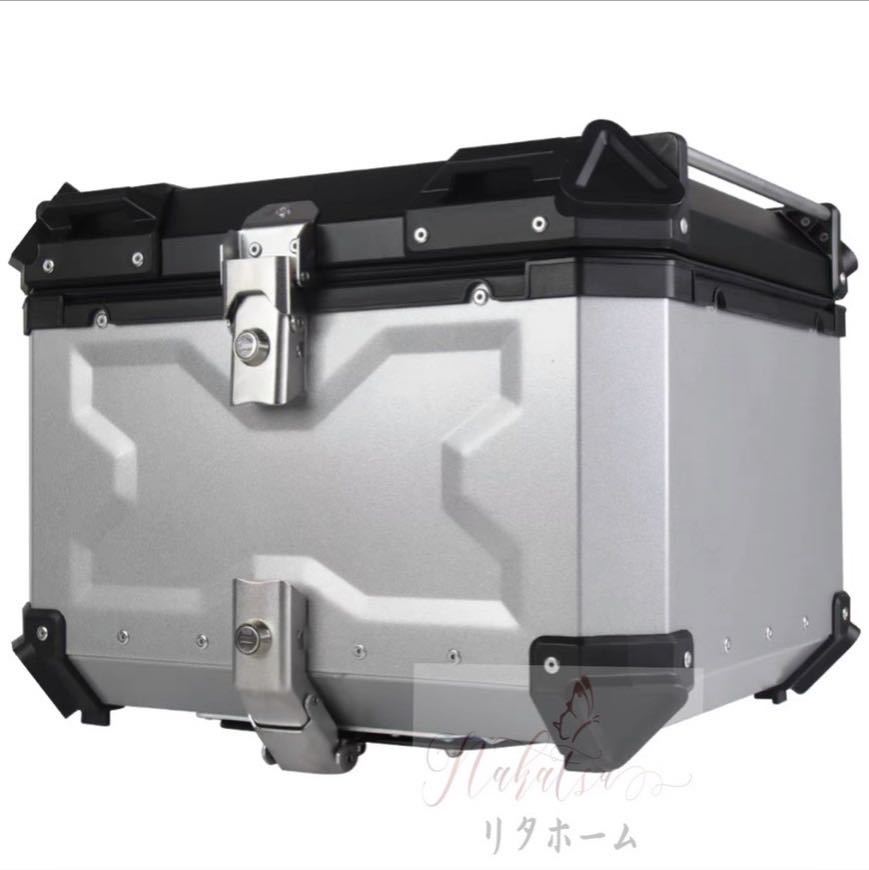 A018105Vb33 グレードアップ品 リアボックス トップケース ブラック アルミ製持ち運び 55L 反射ストリップ オートバイク/電動バイク|リタハウス 店