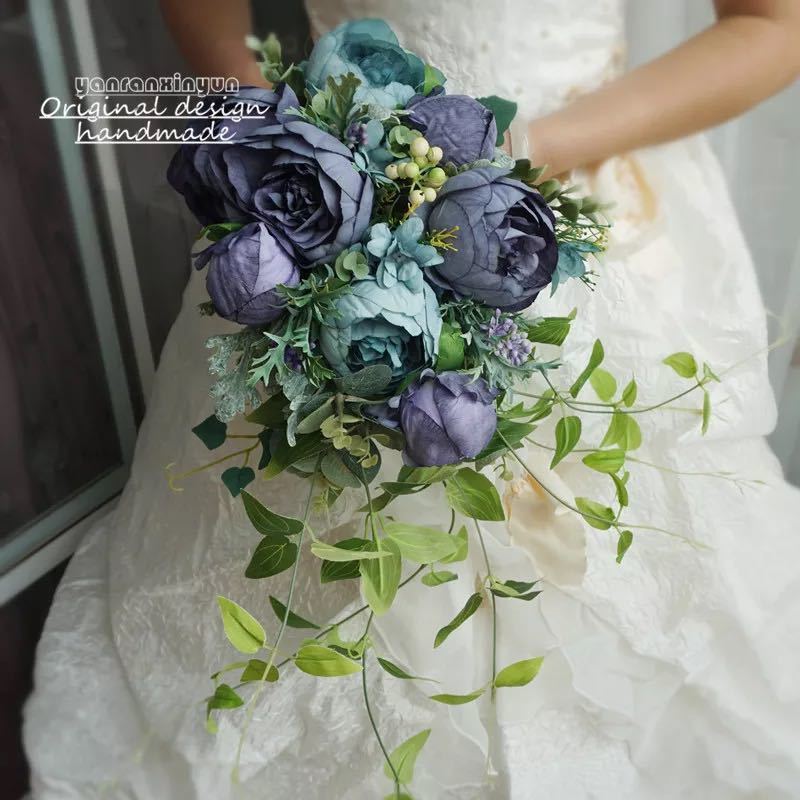 A046382造花 花束 ブーケ 直径25cm 花嫁ウェディングブーケ｜リタハウス　店 8,193円