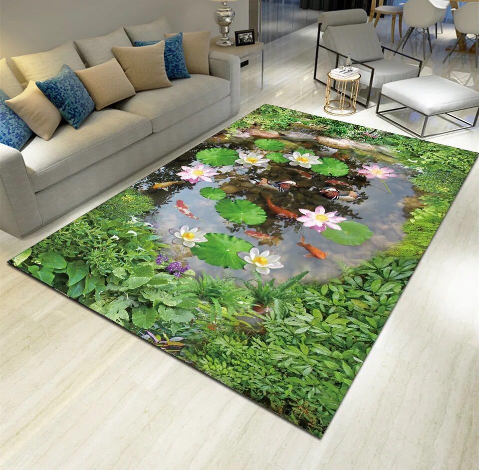 A048234ラグマット リビングラグマット カーペット 160x200 花柄｜リタハウス　店