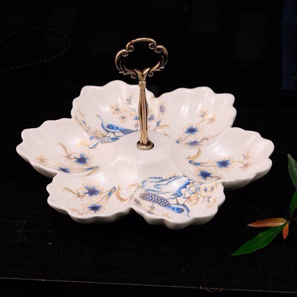 A043946西洋菓子 照明ランプ 一皿 昼過ぎお茶 フルーツ お盆 皿