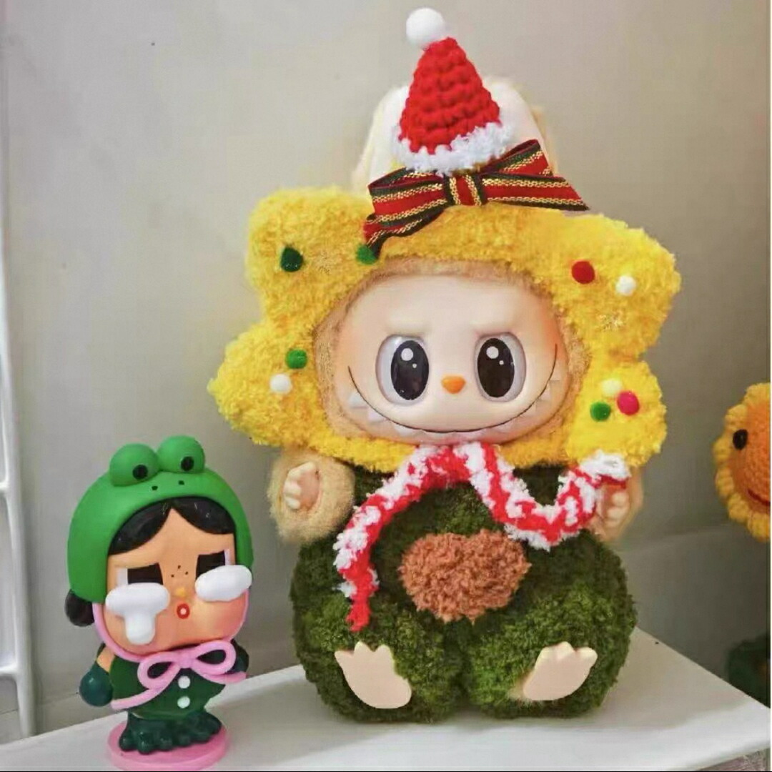 新品クリスマスサンタ　labubuラブブぬいぐるみ服17cm着せ替え着ぐるみ ぬいぐるみ服 labubu ラブブ クリスマス サンタさん 新品 15cm