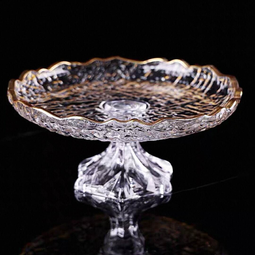 A064680高級果物皿　ガラス盛り皿 お菓子皿、フルーツプレート 豪華 果物カゴ お菓子鉢｜リタハウス　店 17,573円