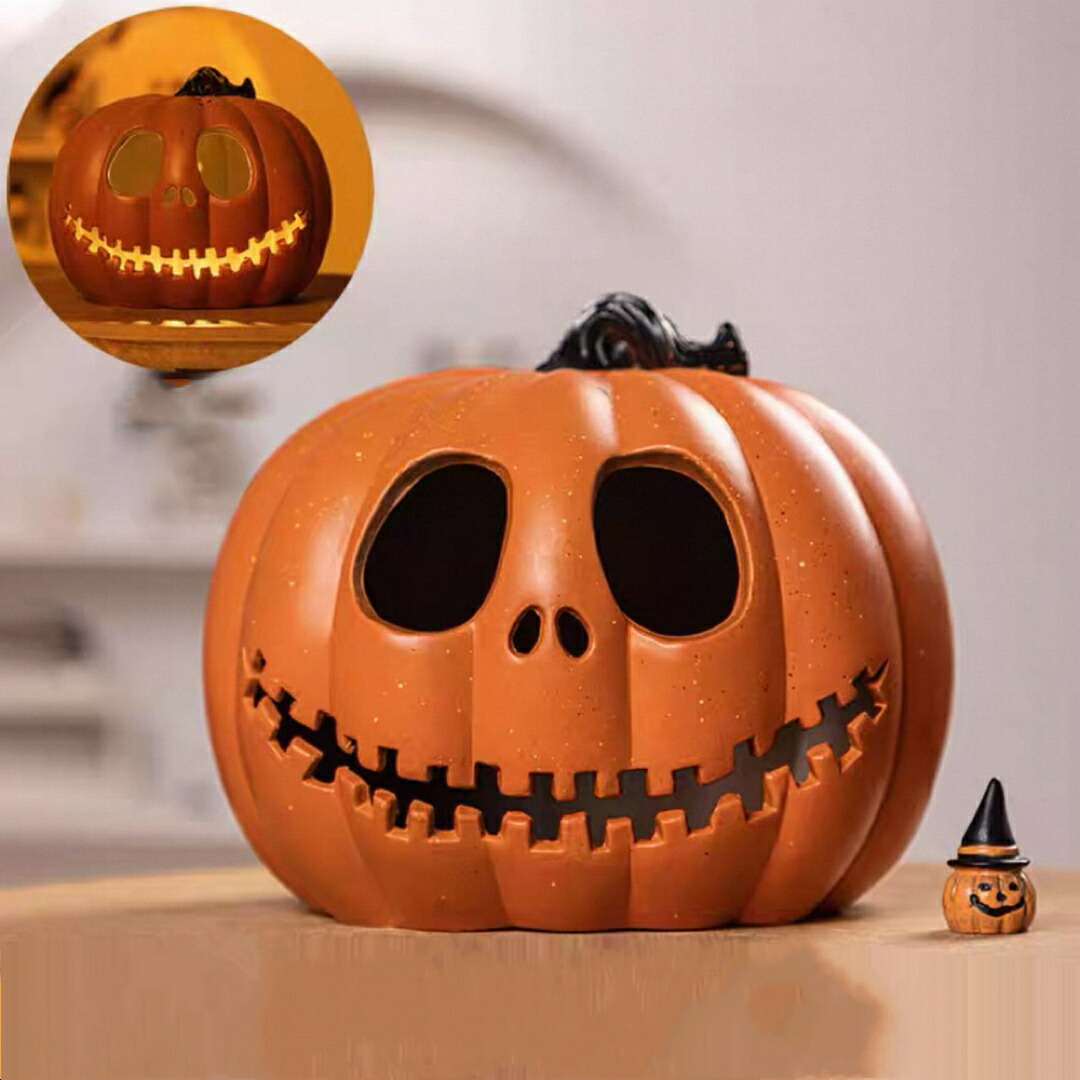 A065566ハロウィン かぼちゃ提灯 LEDともし火付き添い人 ジャックオーランタン かざり付ける飾りつけ