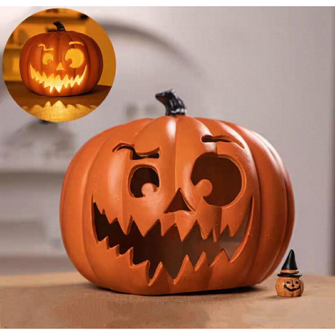 A065577ハロウィン かぼちゃ提灯 LEDともし火付き添い人 ジャックオーランタン かざり付ける飾りつけ