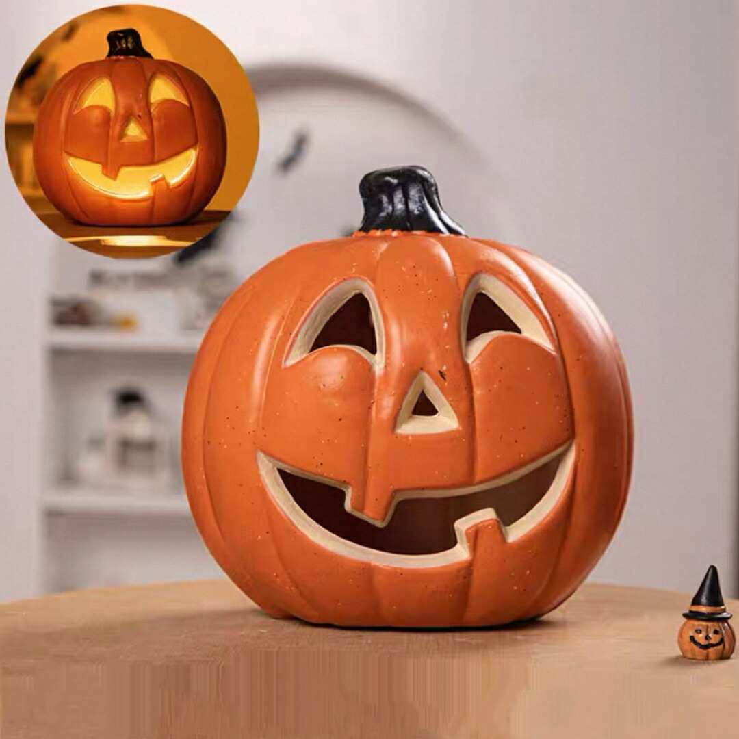 A065588ハロウィン かぼちゃ提灯 LEDともし火付き添い人 ジャックオーランタン かざり付ける飾りつけ