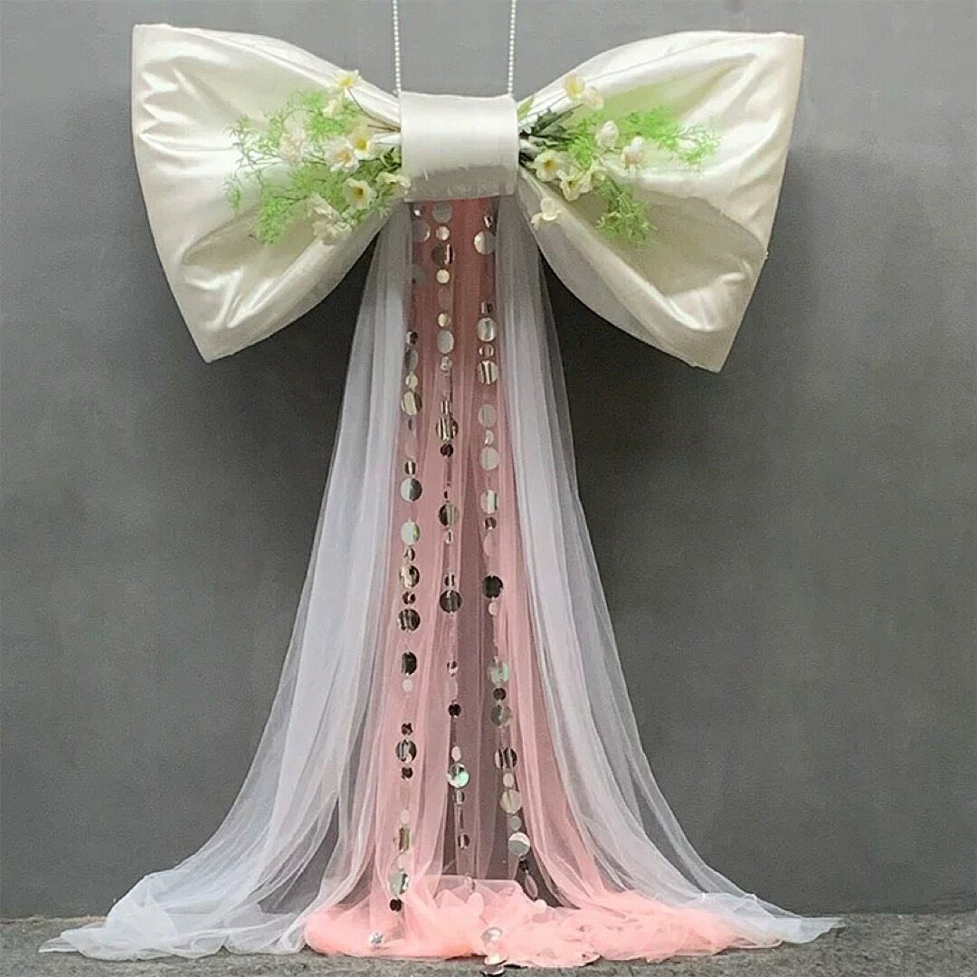特大リボン装飾 結婚式ロングテール演出 ウェディング撮影 背景デコレーション｜リタハウス　店