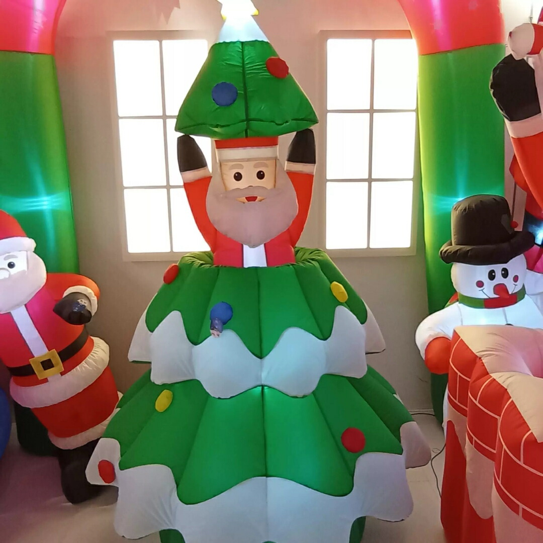 クリスマス飾りつけサンタさん ライトアップ インフレータブル 膨らます庭 室外かざり付ける